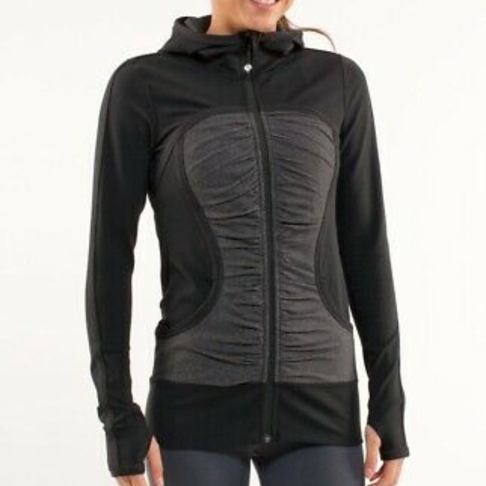 Lulu  'Pure Balance" ruched Scuba ZipUp Hoodie Sz4